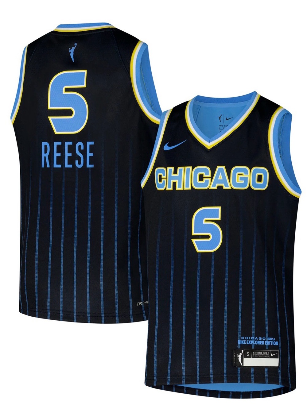 Nike Youth Medium Chicago Sky Jersey with Light Blue and Yellow Accents